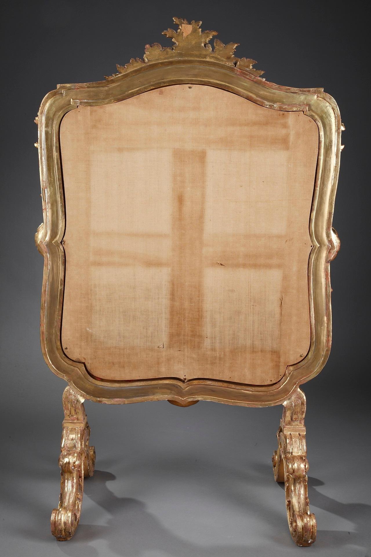 Giltwood Fire Screen in Louis XV-Style, Charles Mauricheau-Beaupré Collection 13