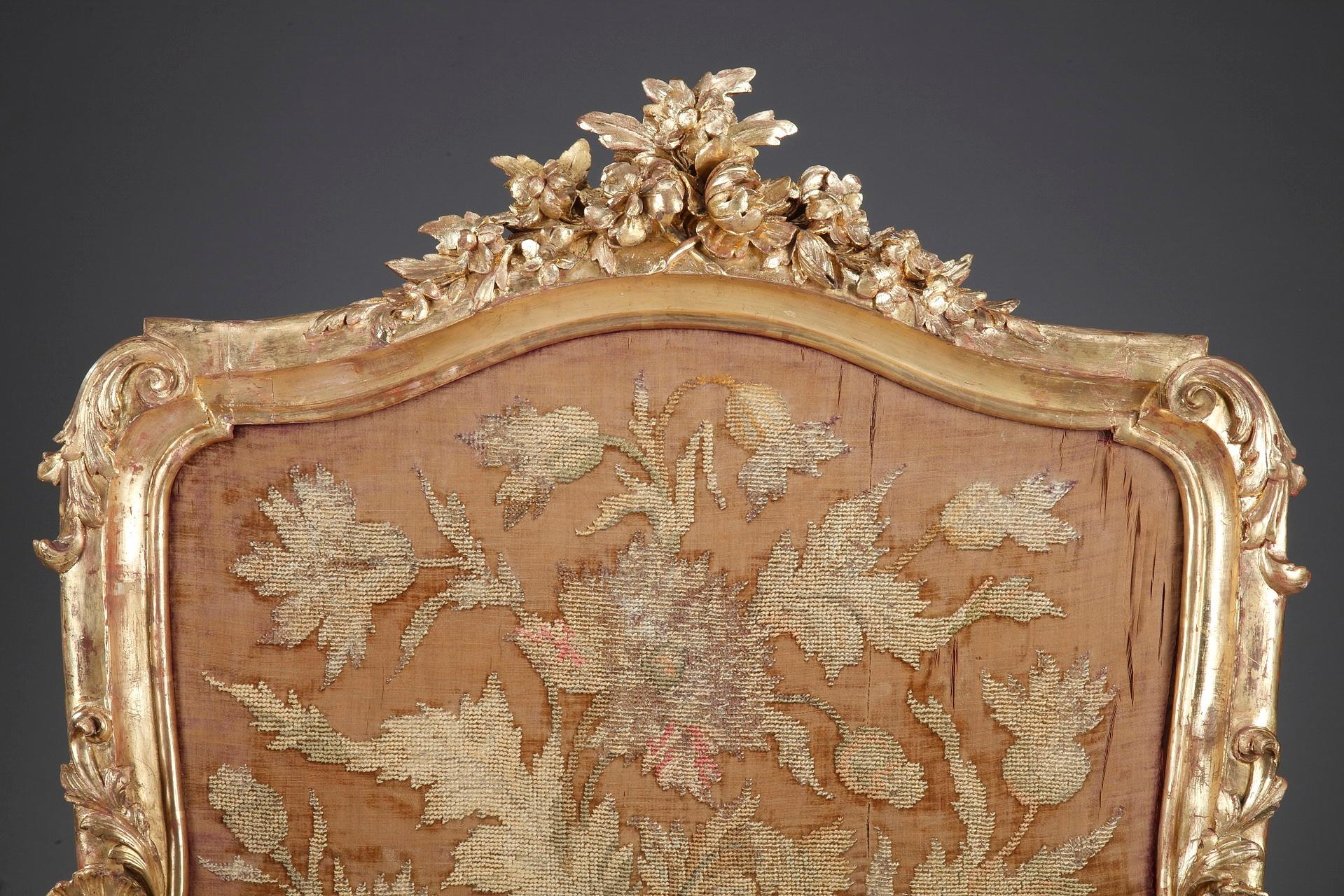 French Giltwood Fire Screen in Louis XV-Style, Charles Mauricheau-Beaupré Collection