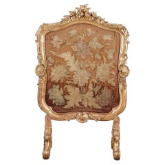 Giltwood Fire Screen in Louis XV-Style, Charles Mauricheau-Beaupré Collection