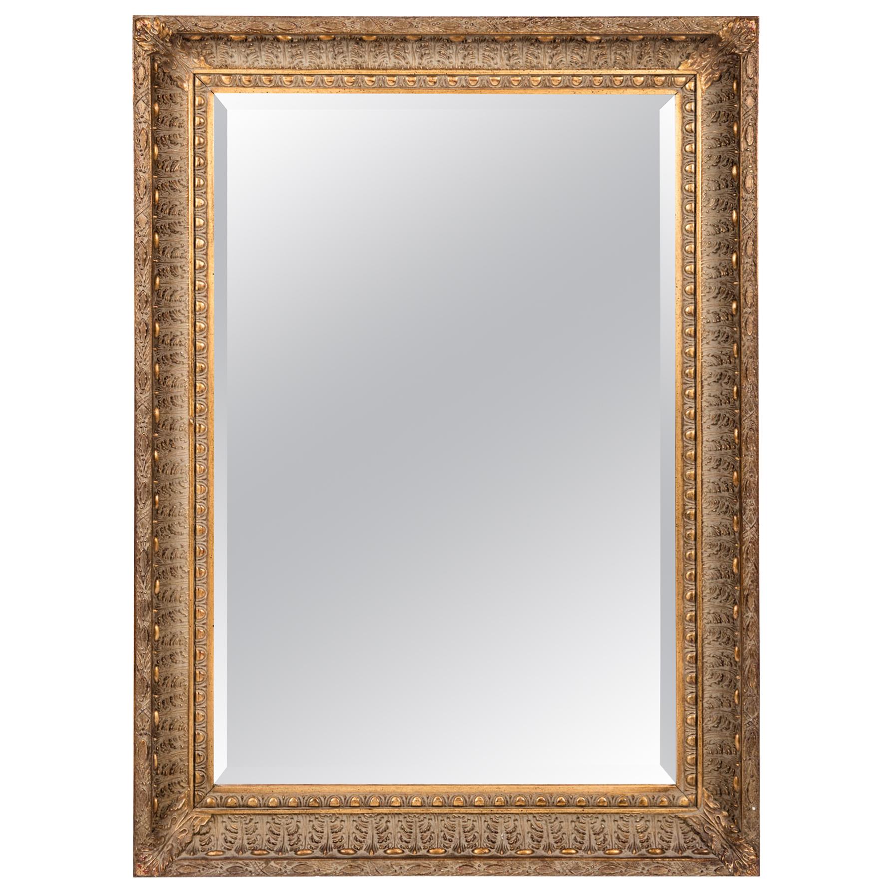 Large Ornate Round Gold Gilded Framed Beveled Glass Mirror at 1stDibs