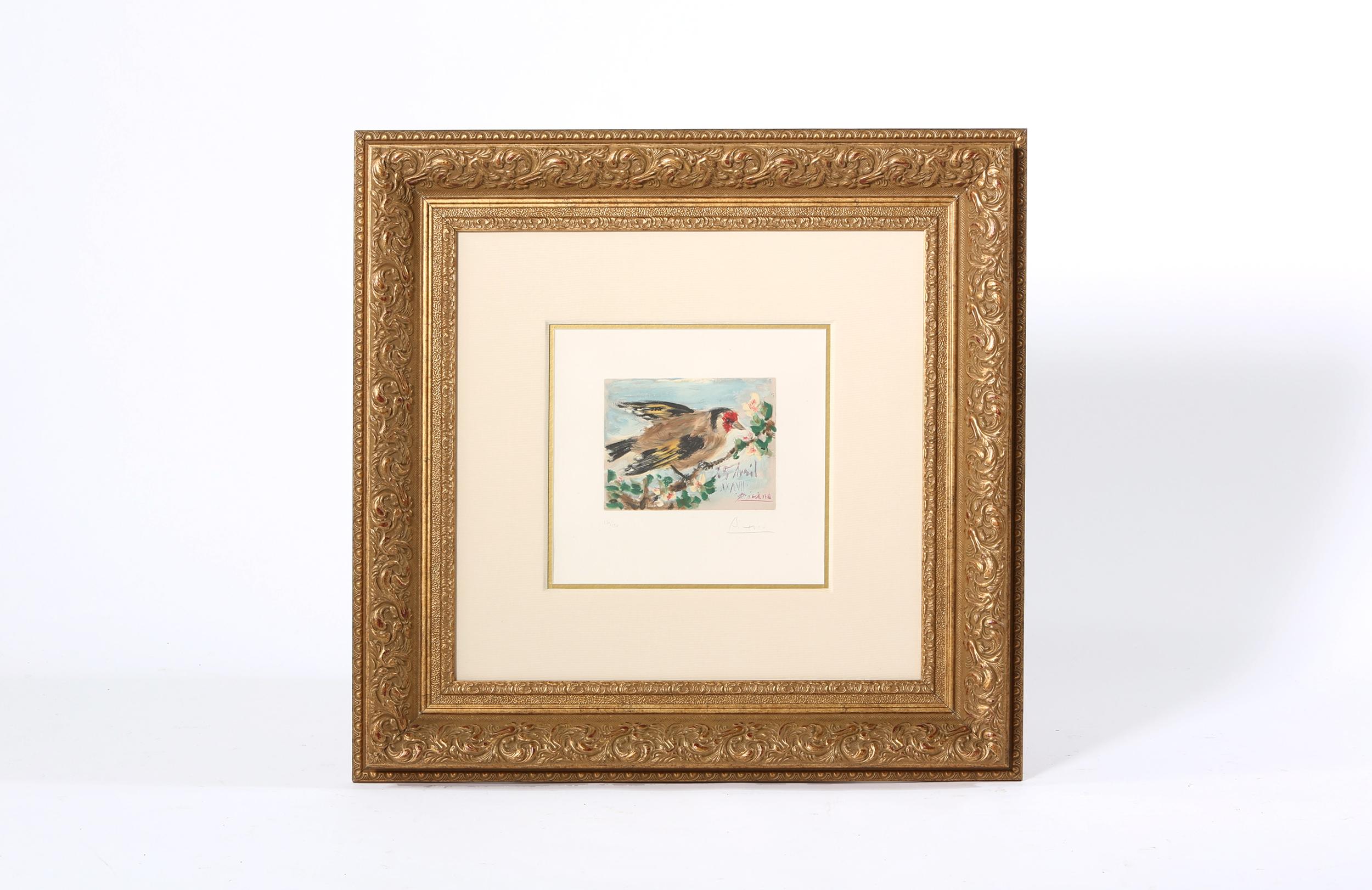 Lithographie de Picasso « Le Oiseau » encadrée en bois doré en vente 3