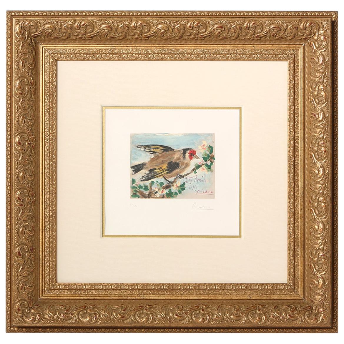 Giltwood Framed "Le Oiseau" Picasso Lithograph For Sale