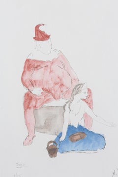 Giltwood Framed "Mujer Con Mono" Picasso Lithograph