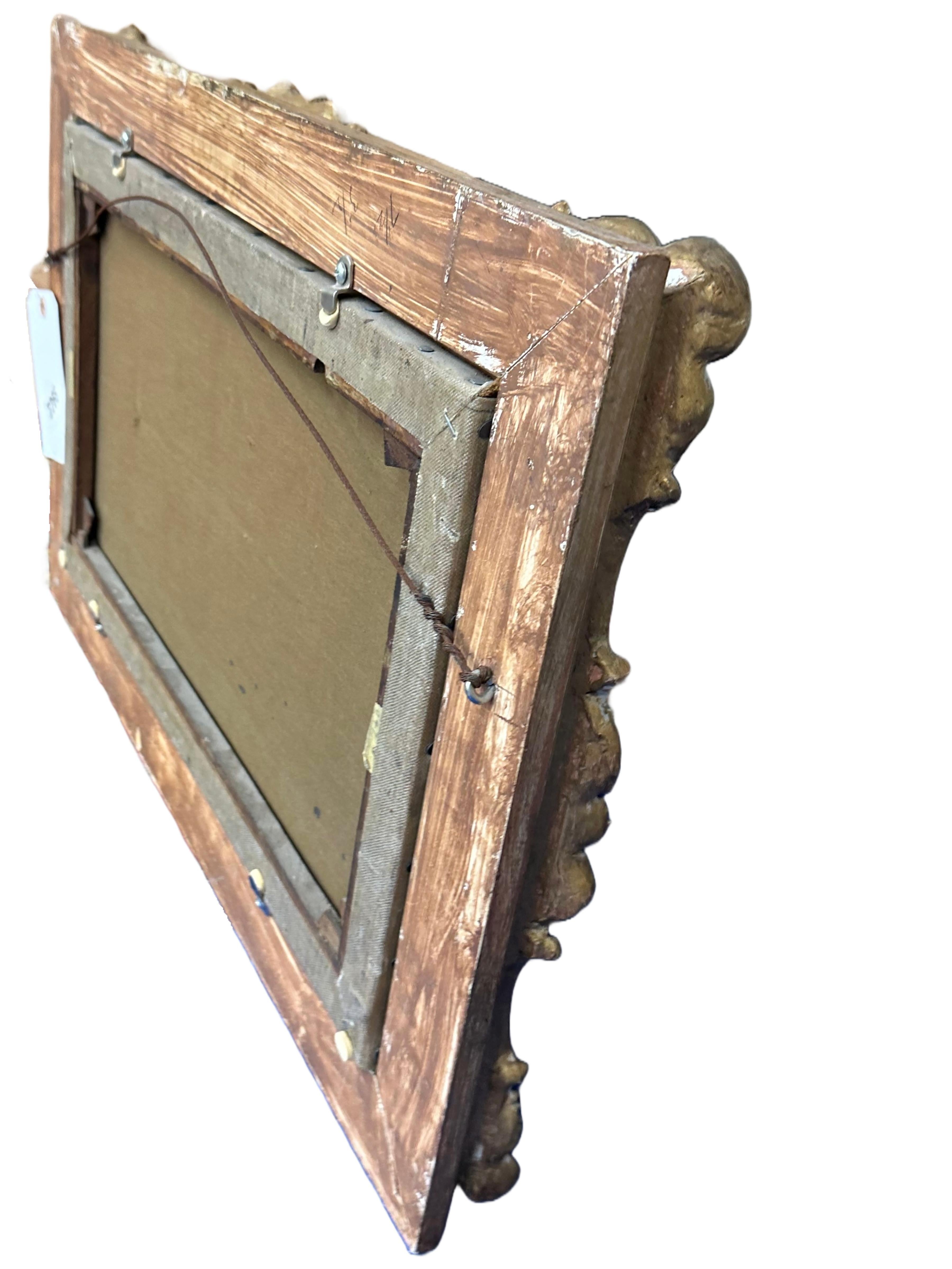 Linen Giltwood Framed Oil Painting 