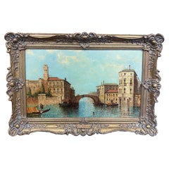 Giltwood Framed Oil Painting "Grand Canal, Venice" William G. Meadows Landscape