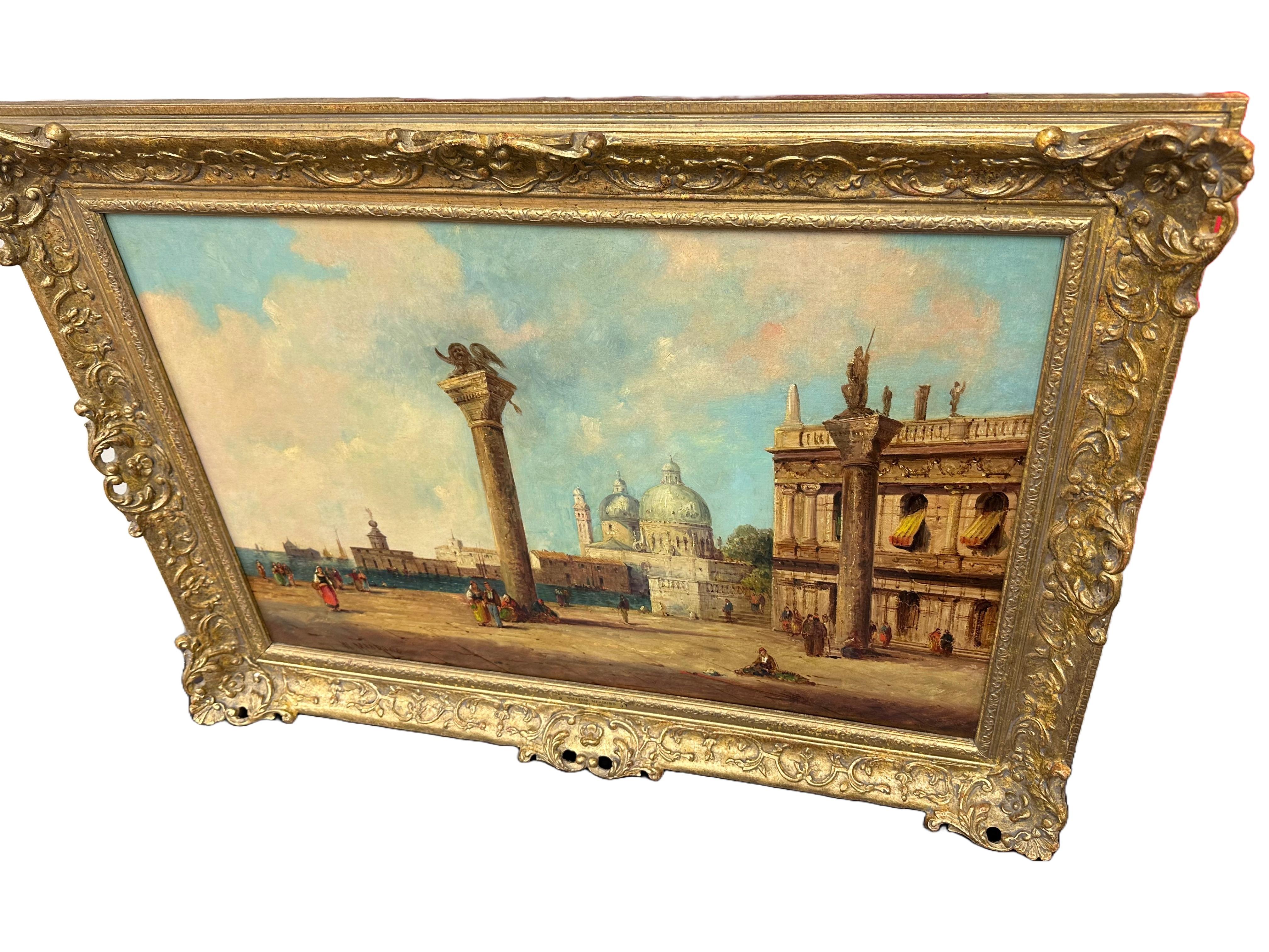 Giltwood Gerahmtes Ölgemälde 
