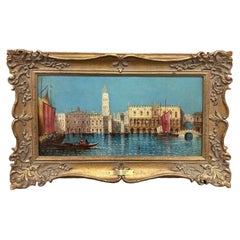 Giltwood Framed Oil Painting William G. Meadows Venice Canal