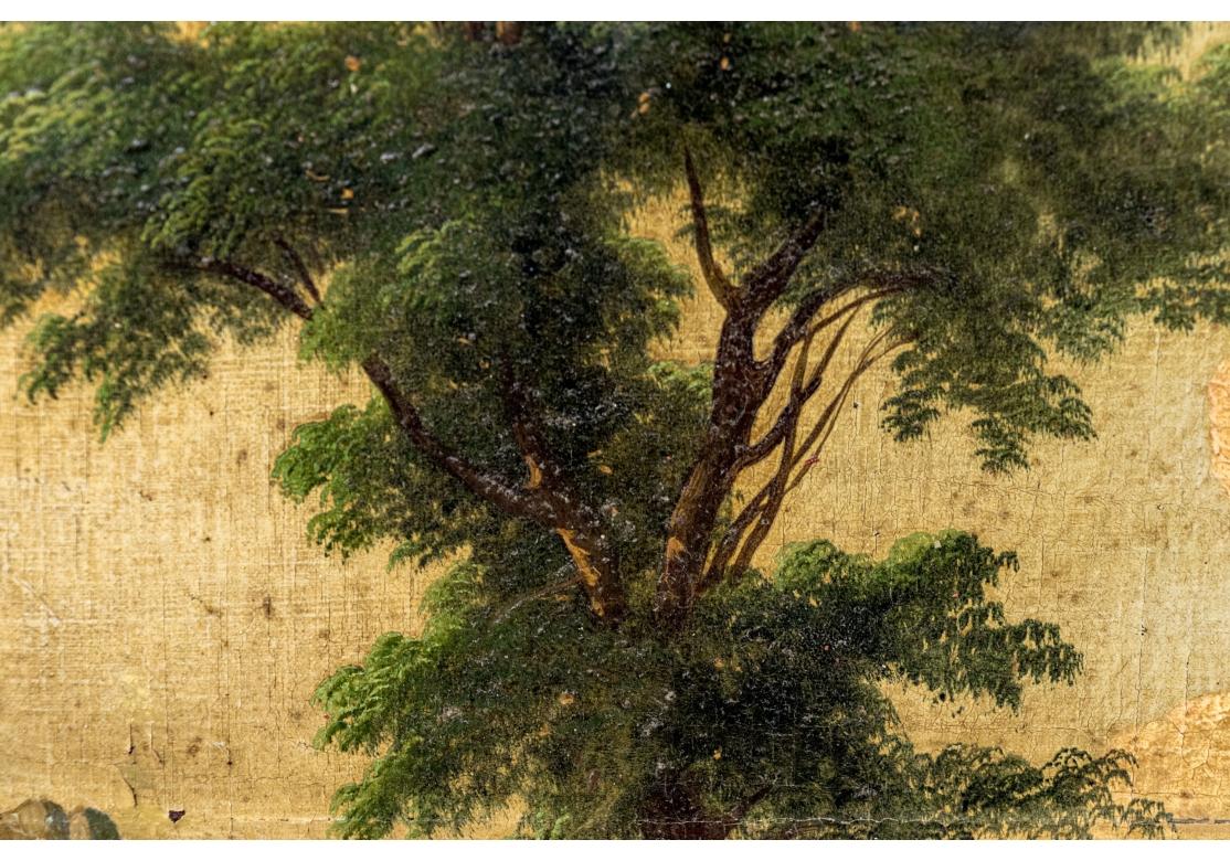 Miroir Trumeau encadré de bois doré avec scène pastorale, vers 1800 1800 en vente 4