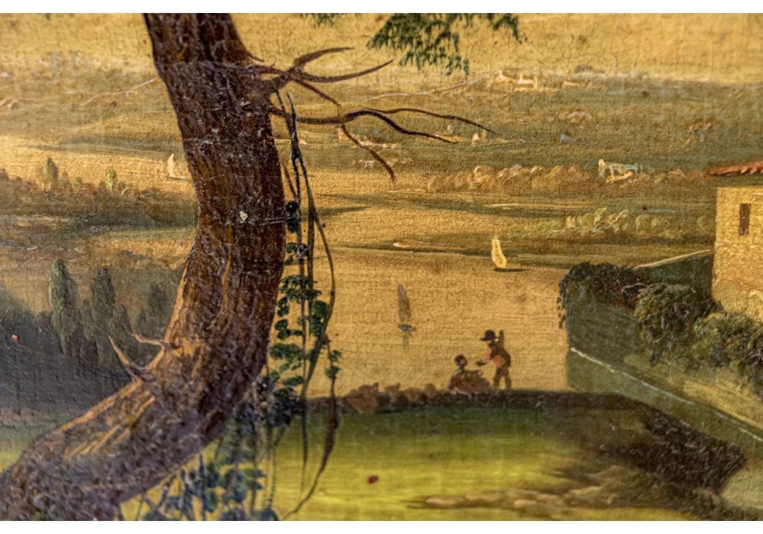 Miroir Trumeau encadré de bois doré avec scène pastorale, vers 1800 1800 en vente 5