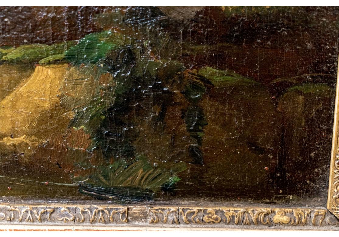 Miroir Trumeau encadré de bois doré avec scène pastorale, vers 1800 1800 en vente 6