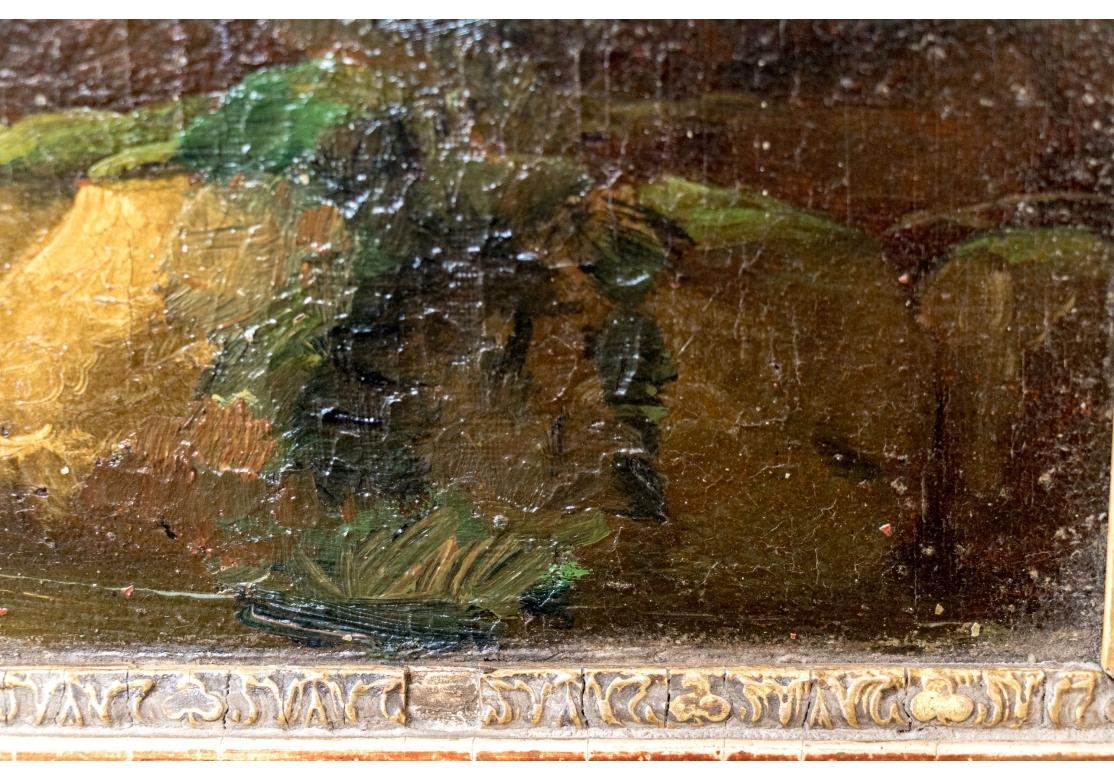 Miroir Trumeau encadré de bois doré avec scène pastorale, vers 1800 1800 en vente 10