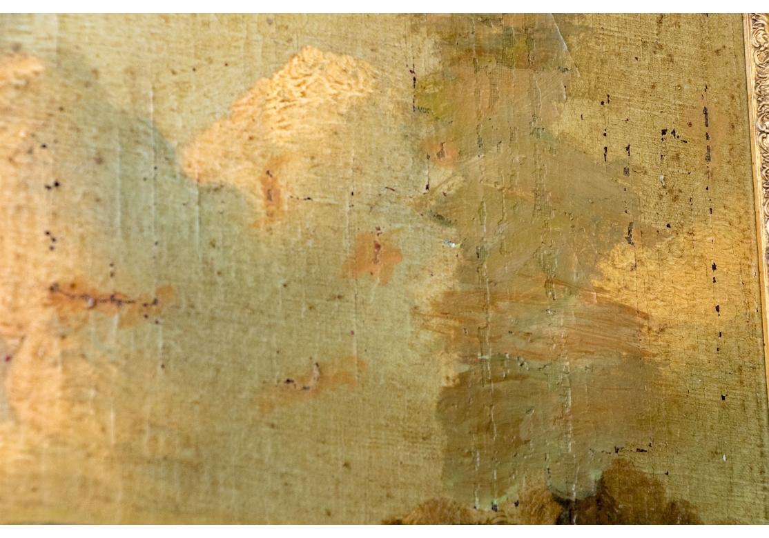 Miroir Trumeau encadré de bois doré avec scène pastorale, vers 1800 1800 en vente 12