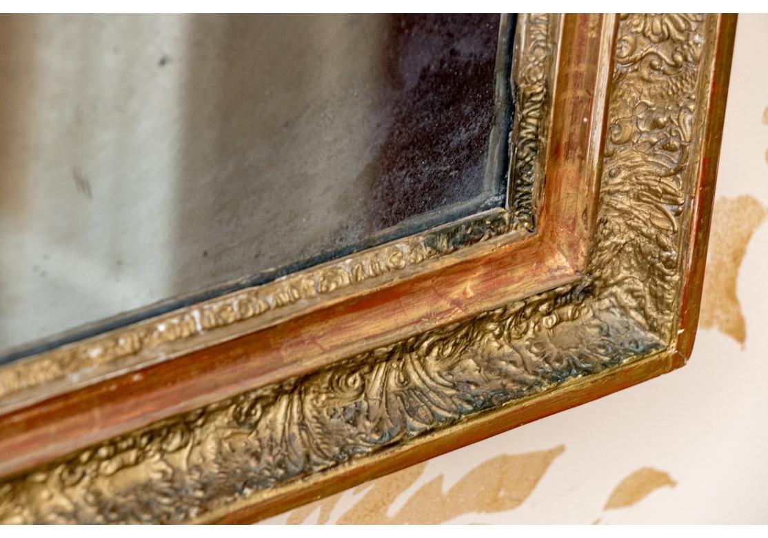 Regency Miroir Trumeau encadré de bois doré avec scène pastorale, vers 1800 1800 en vente