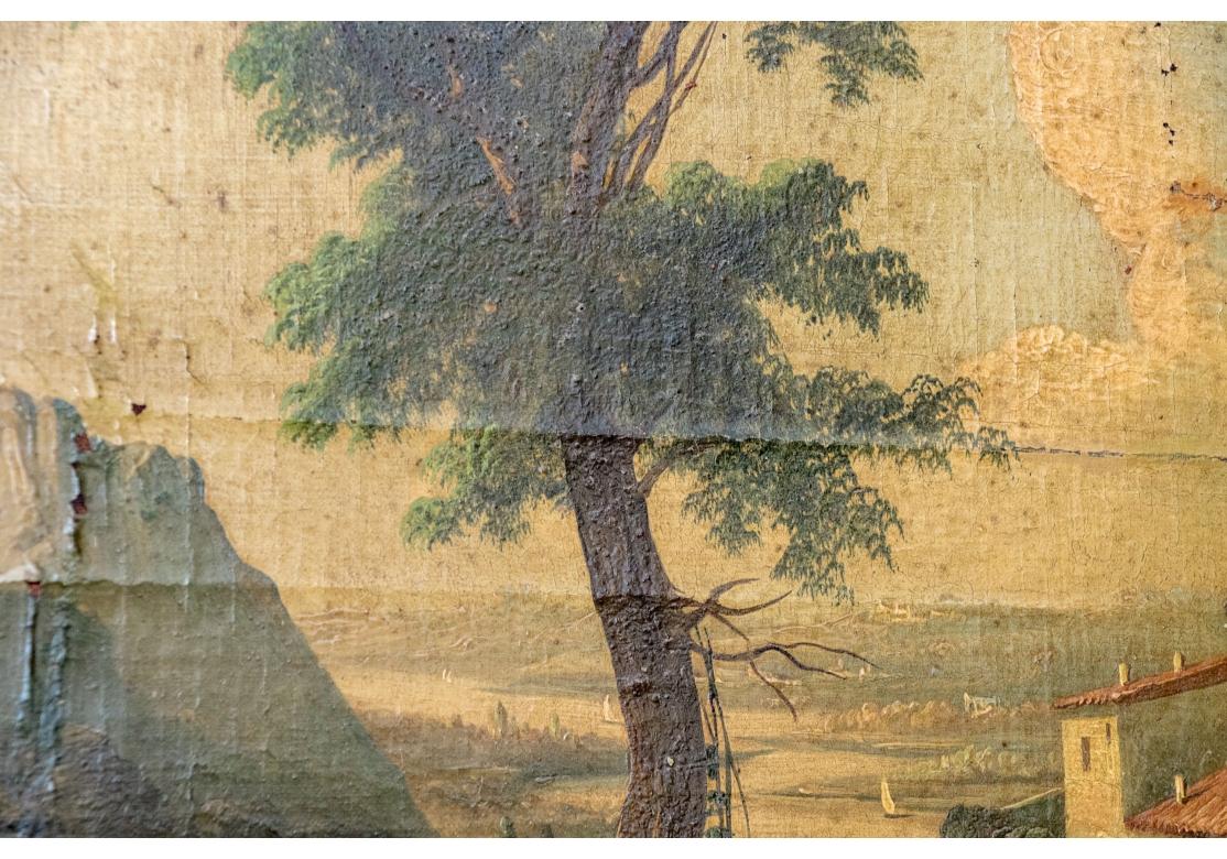 Miroir Trumeau encadré de bois doré avec scène pastorale, vers 1800 1800 en vente 3