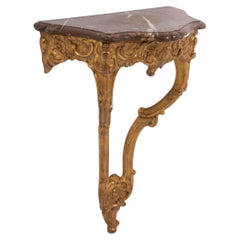 Giltwood French Console with Marble Top