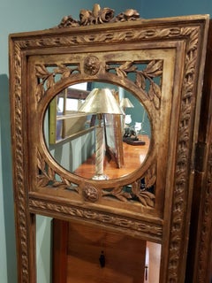 Giltwood French Napoleon III Three Mirrored Panels Screen, Late 19th Century