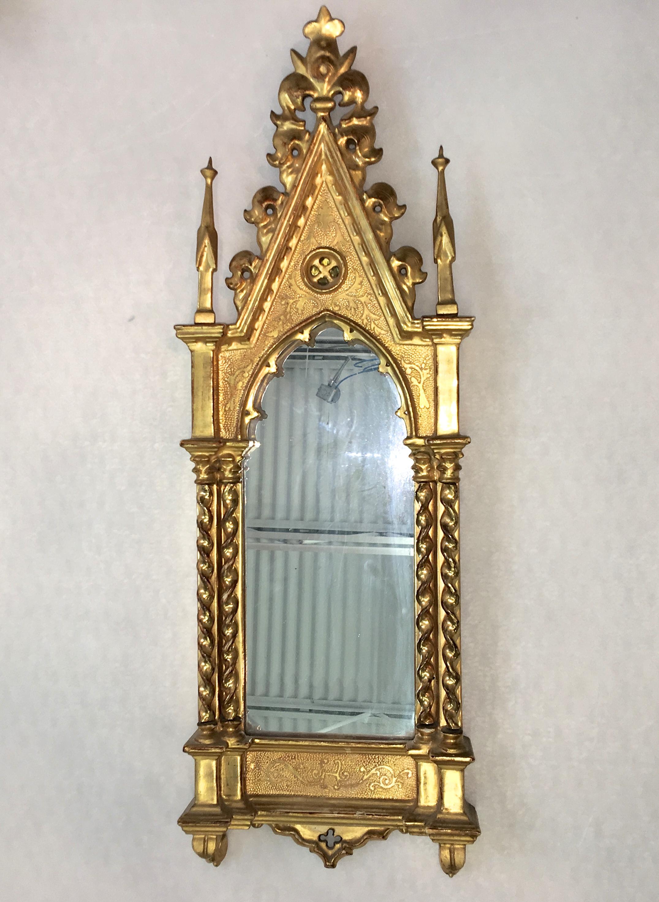 Giltwood Grand Tour Framed Gothic Mirror 5