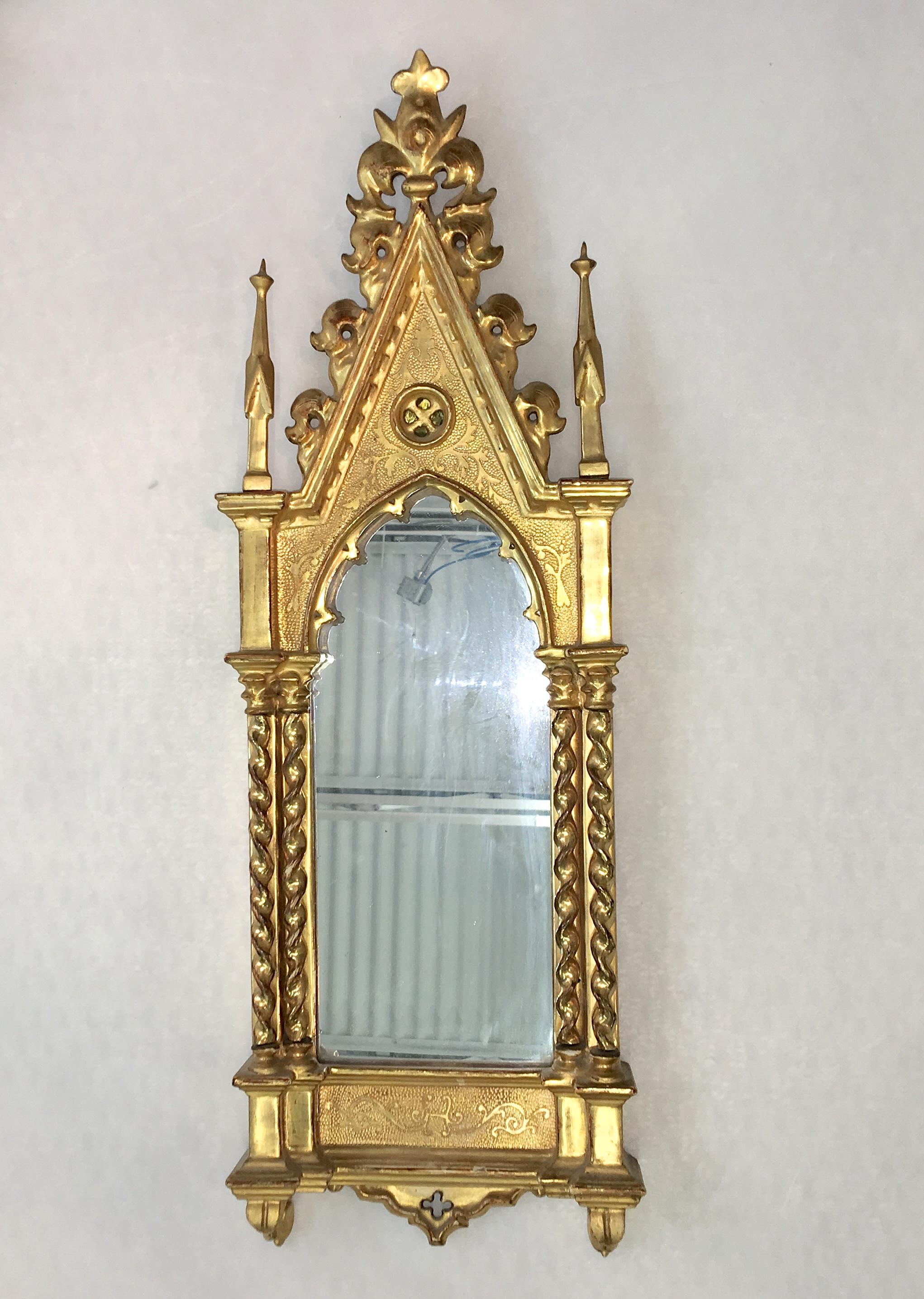 Giltwood Grand Tour Framed Gothic Mirror 6