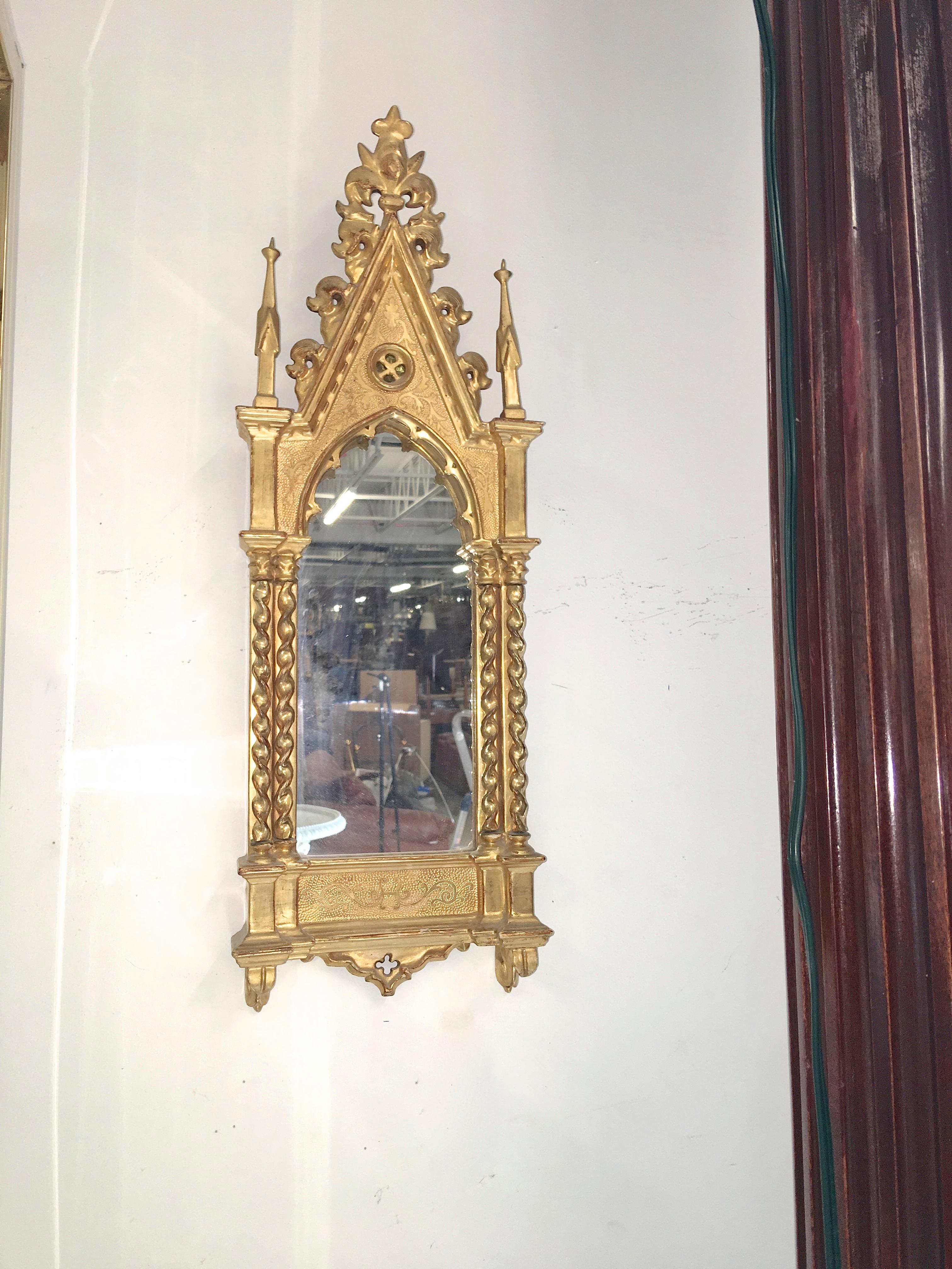 Giltwood Grand Tour Framed Gothic Mirror 8