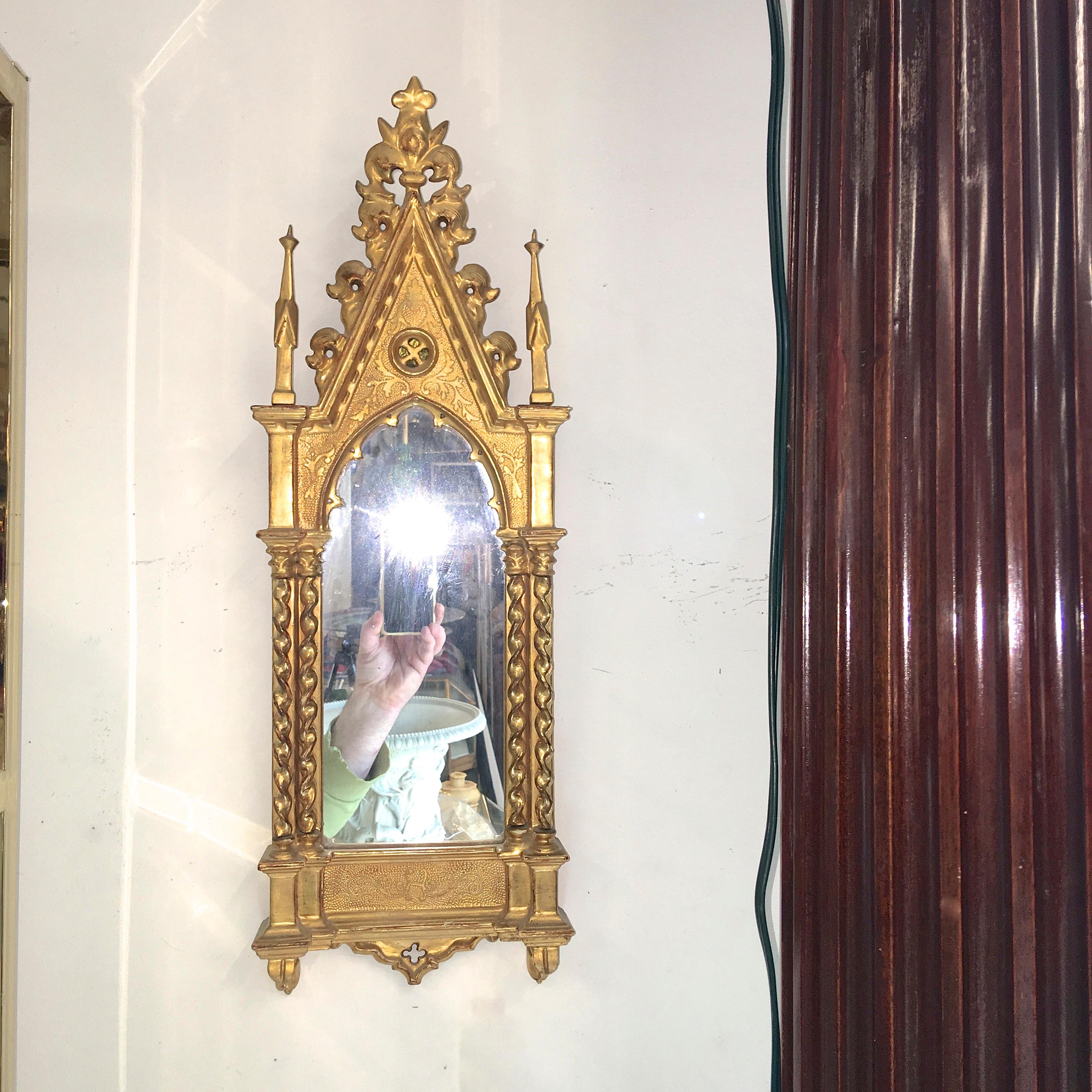 Giltwood Grand Tour Framed Gothic Mirror 9