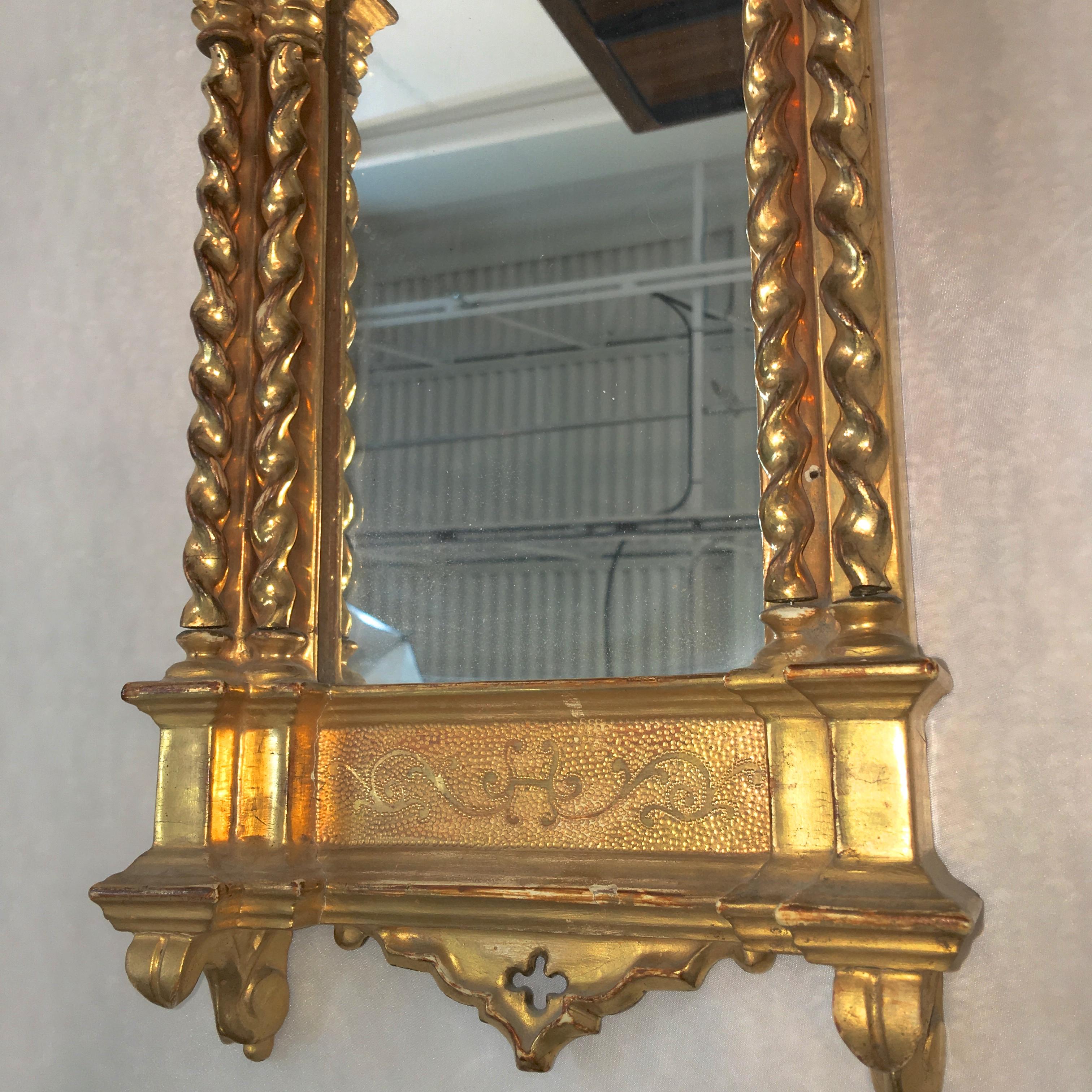 Italian Giltwood Grand Tour Framed Gothic Mirror
