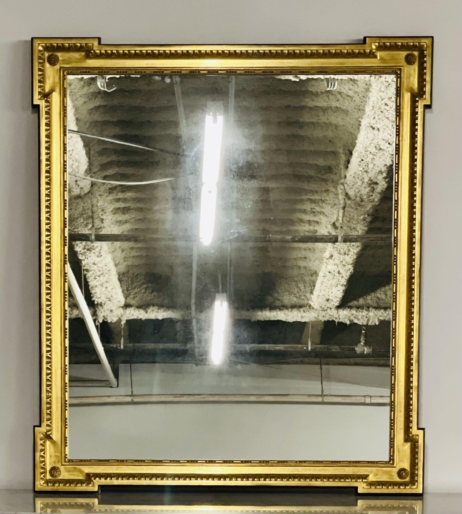 Vergoldetes Holz, Hollywood Regency-Wandspiegel, Kaminsimsspiegel, Konsole, Pier, Waschtisch im Zustand „Gut“ im Angebot in Stamford, CT