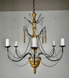 Giltwood & Iron Chandelier by Paul Ferrante