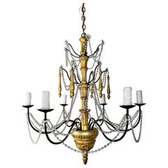 Giltwood & Iron Chandelier by Paul Ferrante