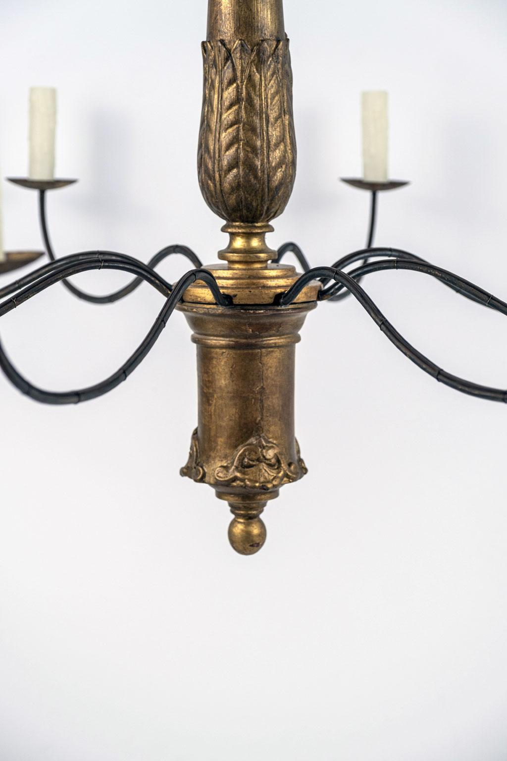 French Provincial Giltwood Italian Chandelier