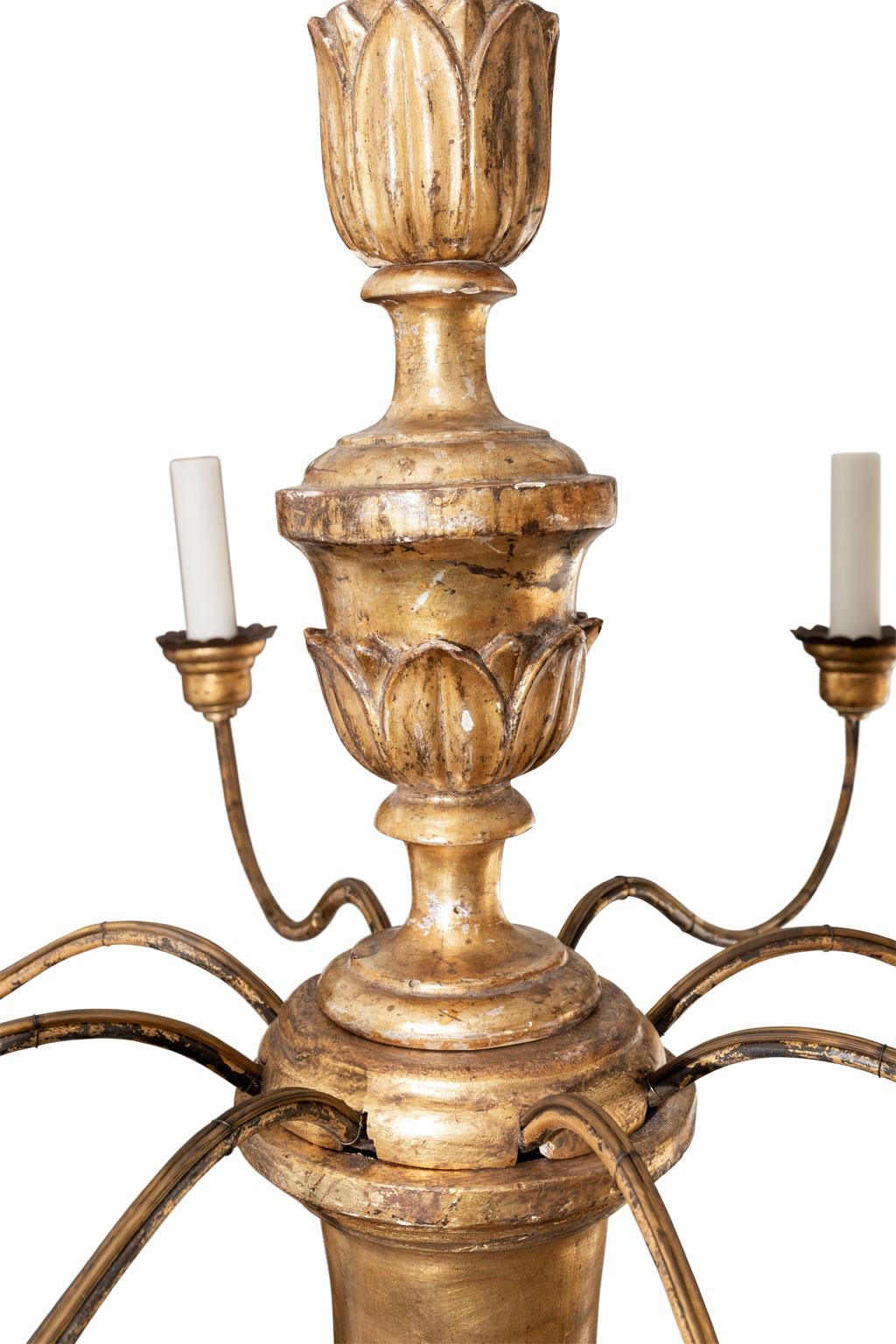 Giltwood Italian Chandeliers In Good Condition In Houston, TX