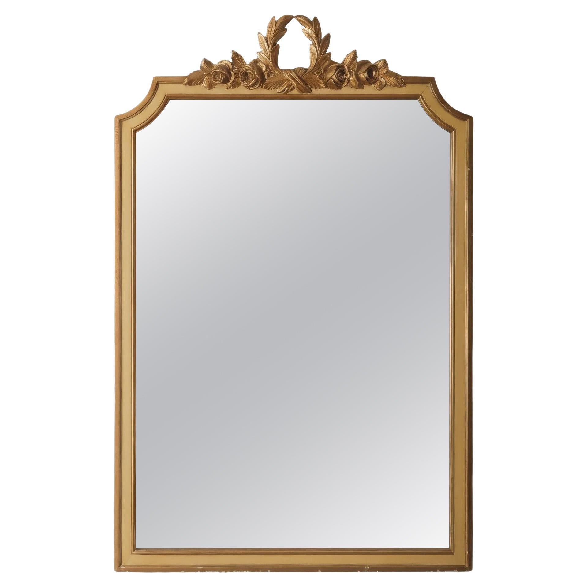 Miroir Giltwood Laurel 
Rose Crest en vente