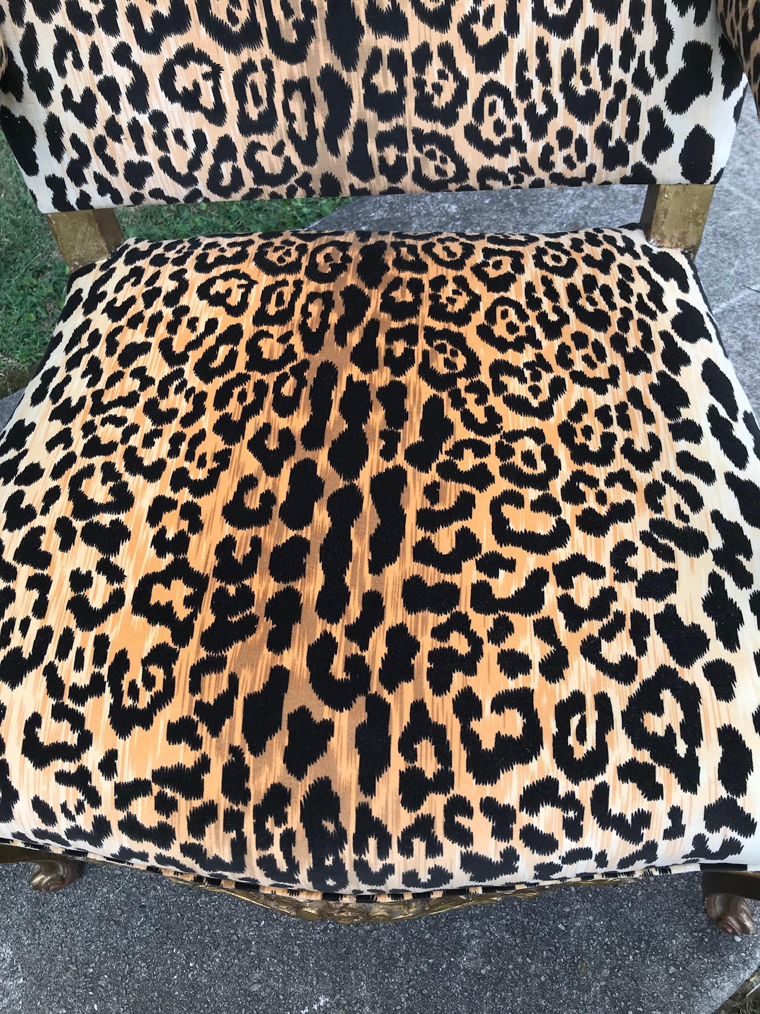 leopard wingback chair