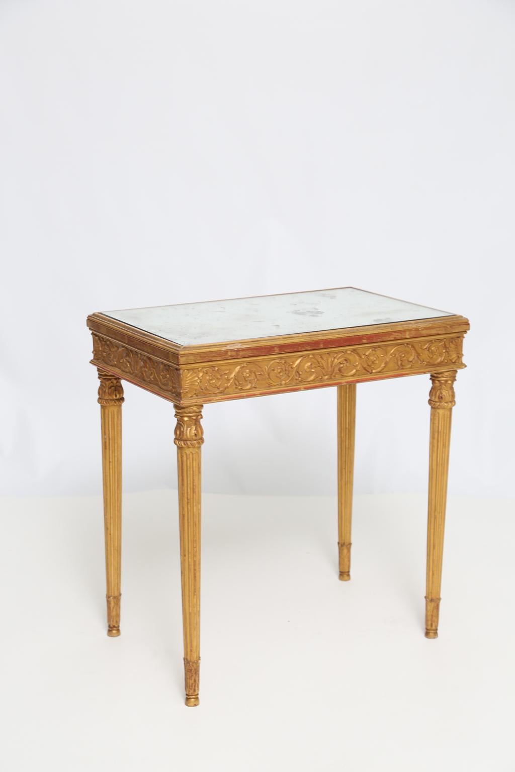 French Giltwood Louis XVI Style Accent Table