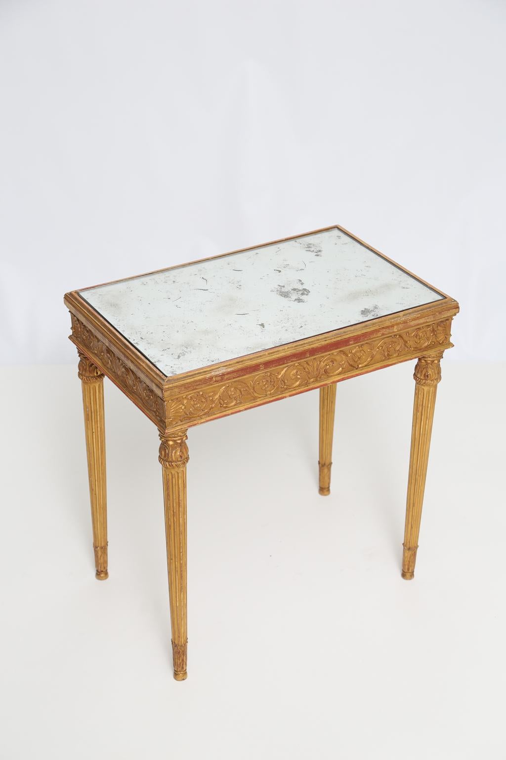 Carved Giltwood Louis XVI Style Accent Table