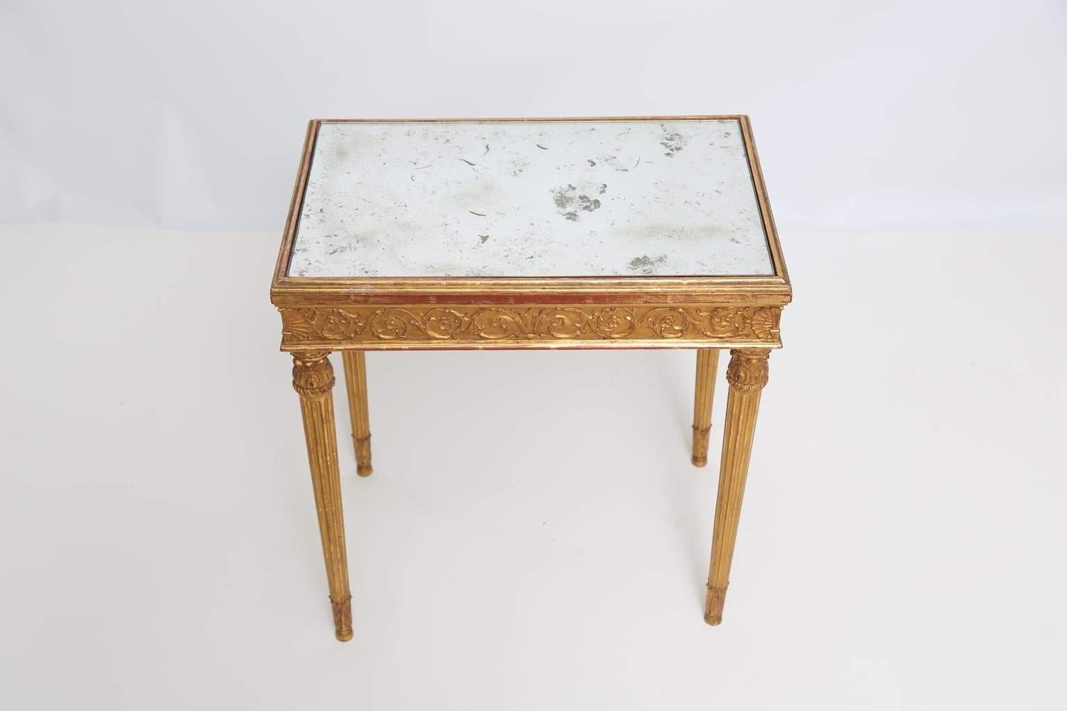 Giltwood Louis XVI Style Accent Table In Good Condition In West Palm Beach, FL