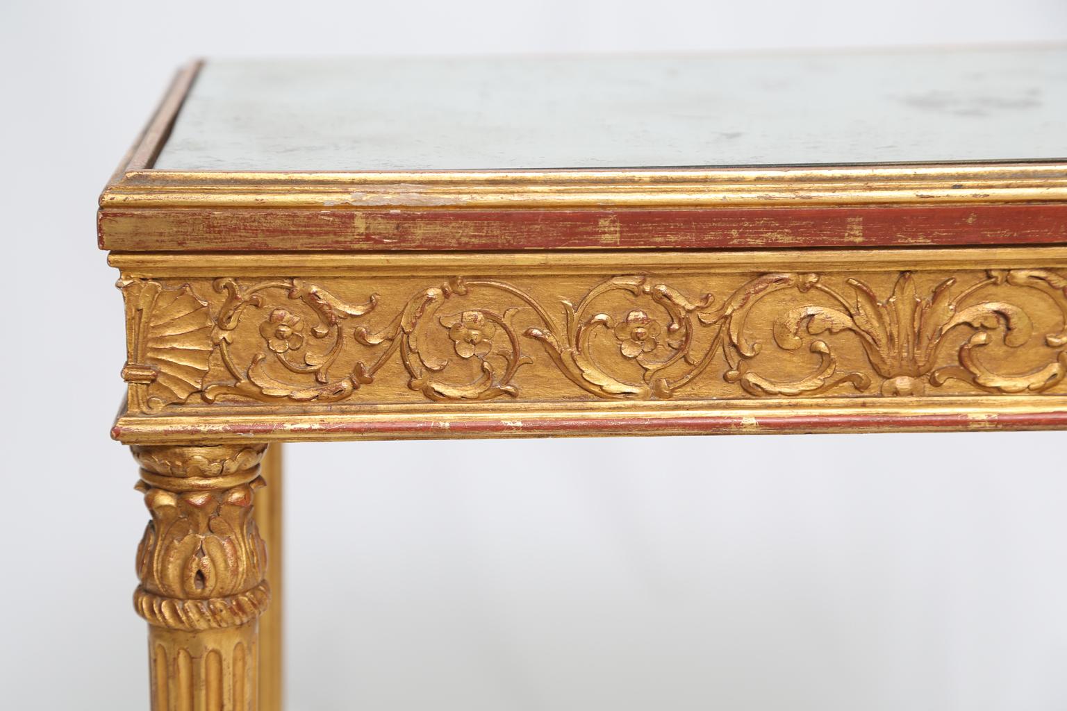 Mirror Giltwood Louis XVI Style Accent Table