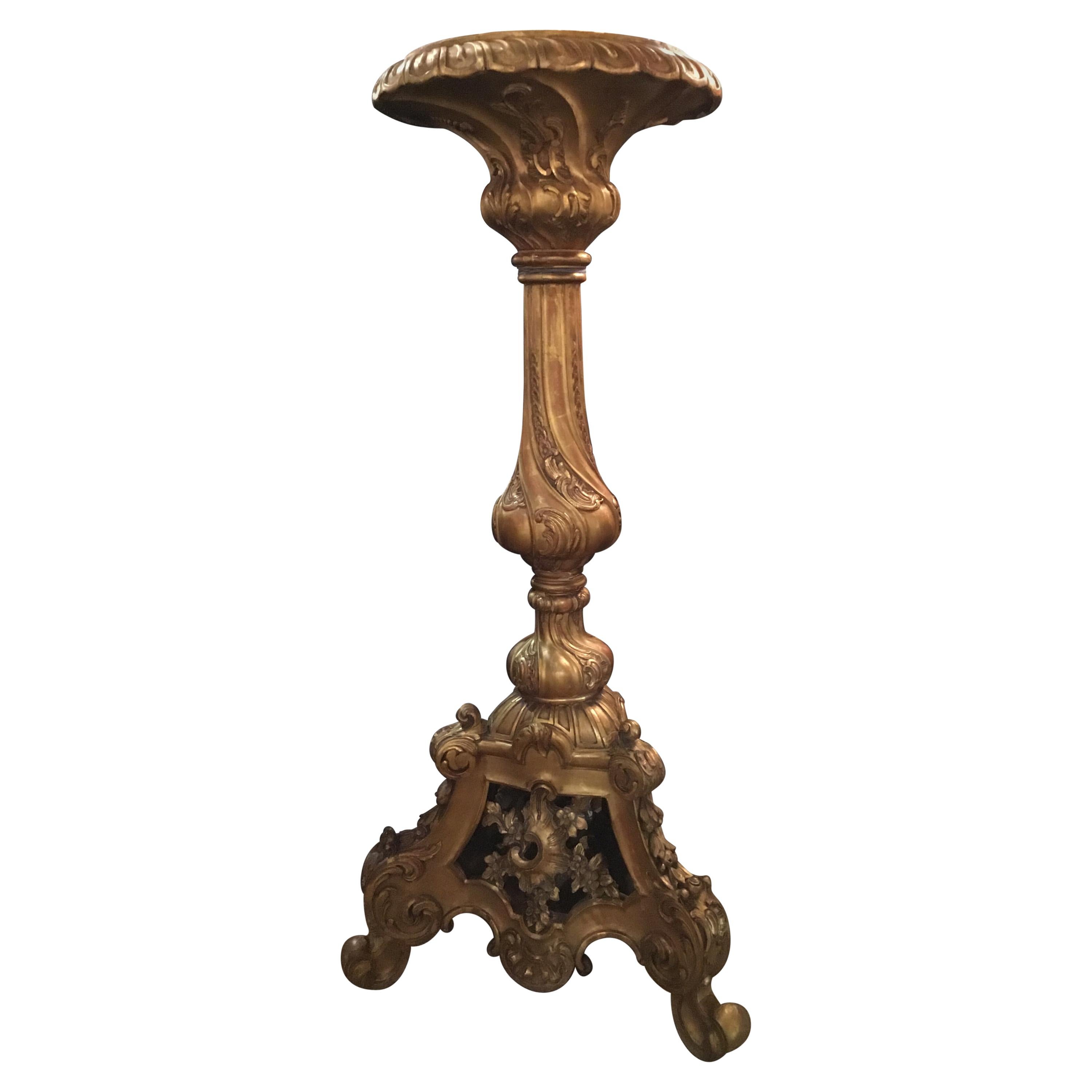 Giltwood Louis XVI Style Pedestal, 19th Century For Sale