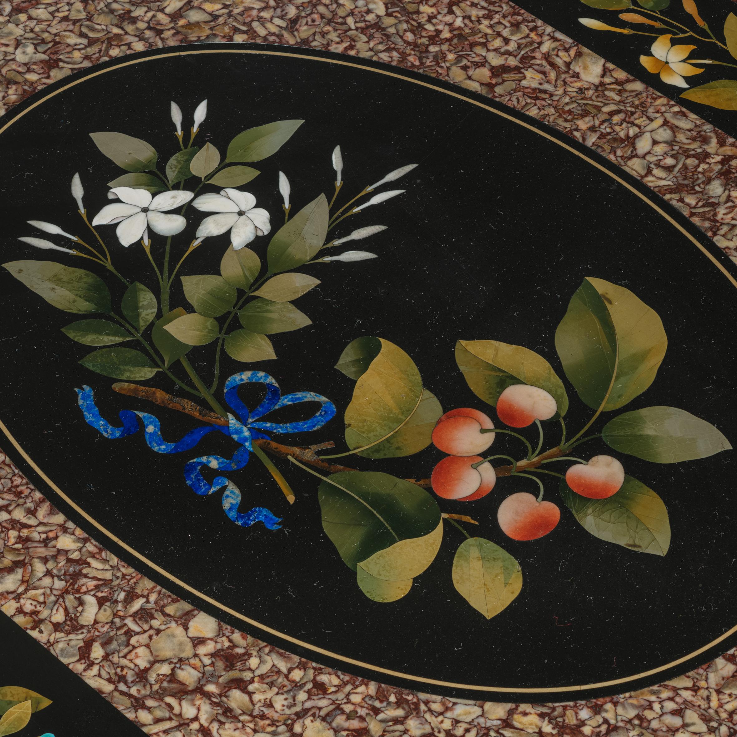 Giltwood Low Centre Table With A Pietre Dure Inlaid Marble Top For Sale 3