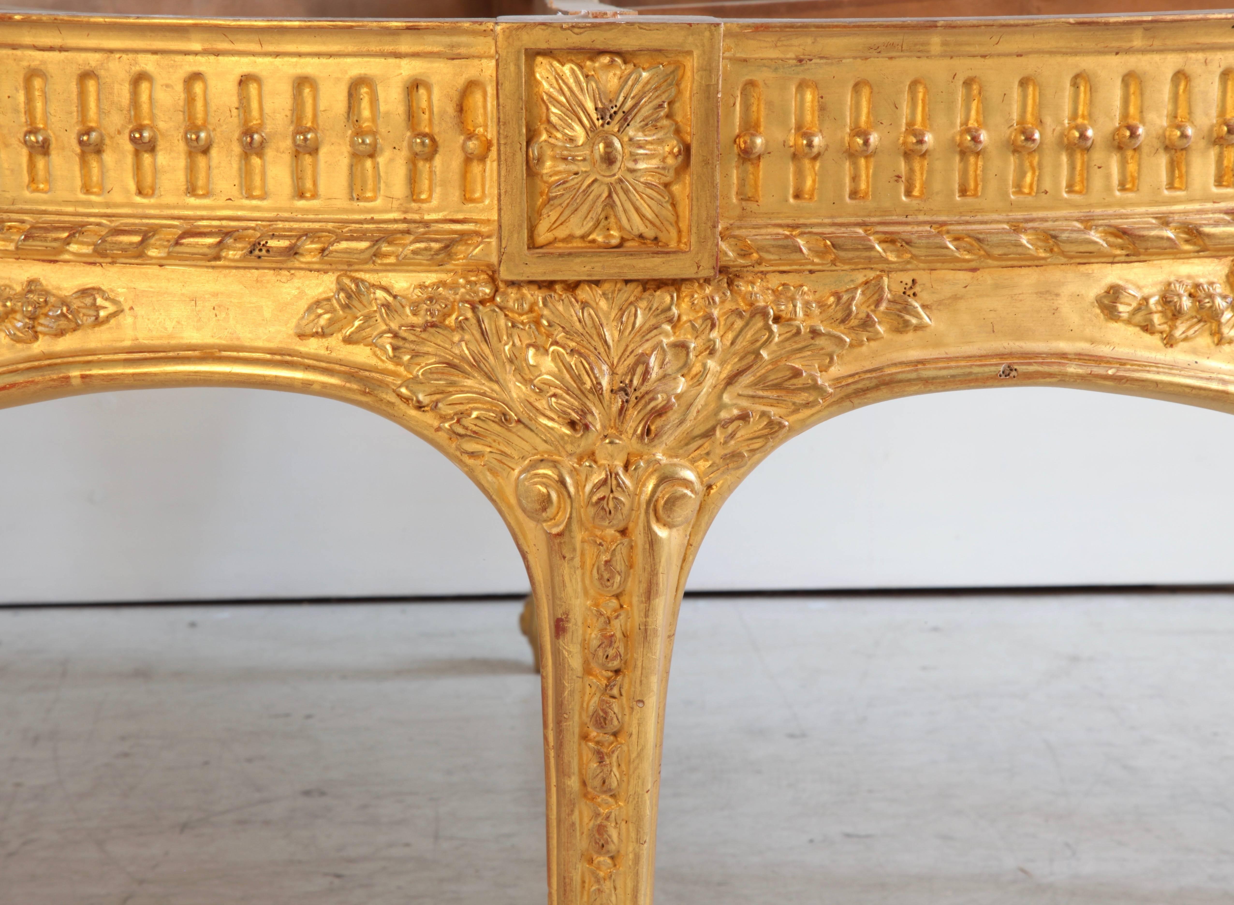 British Giltwood Low Round Table For Sale