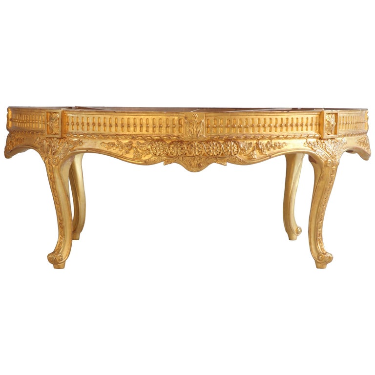 Giltwood Low Round Table For Sale at 1stDibs