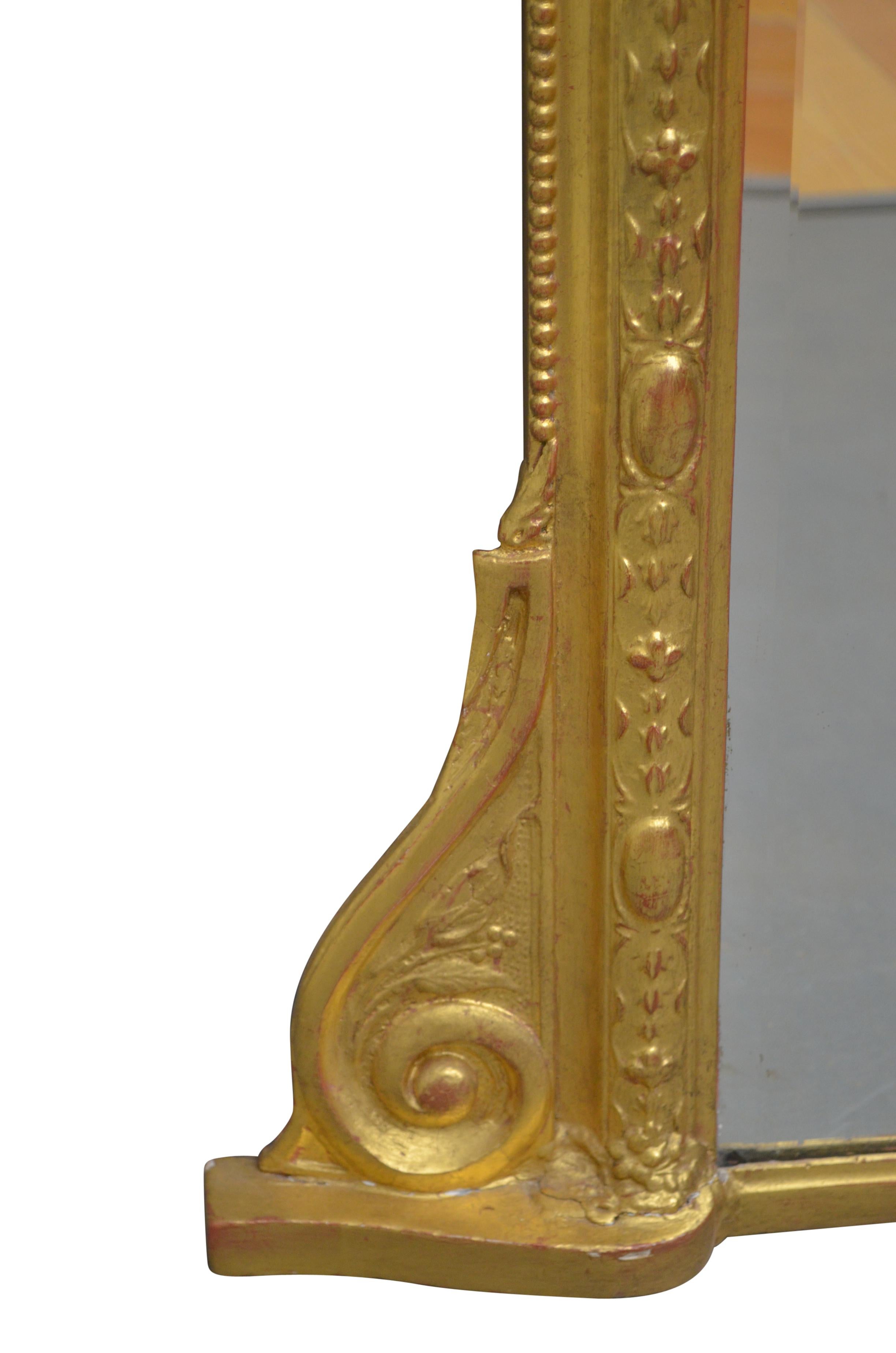Kaminsimsspiegel aus vergoldetem Holz (Viktorianisch) im Angebot