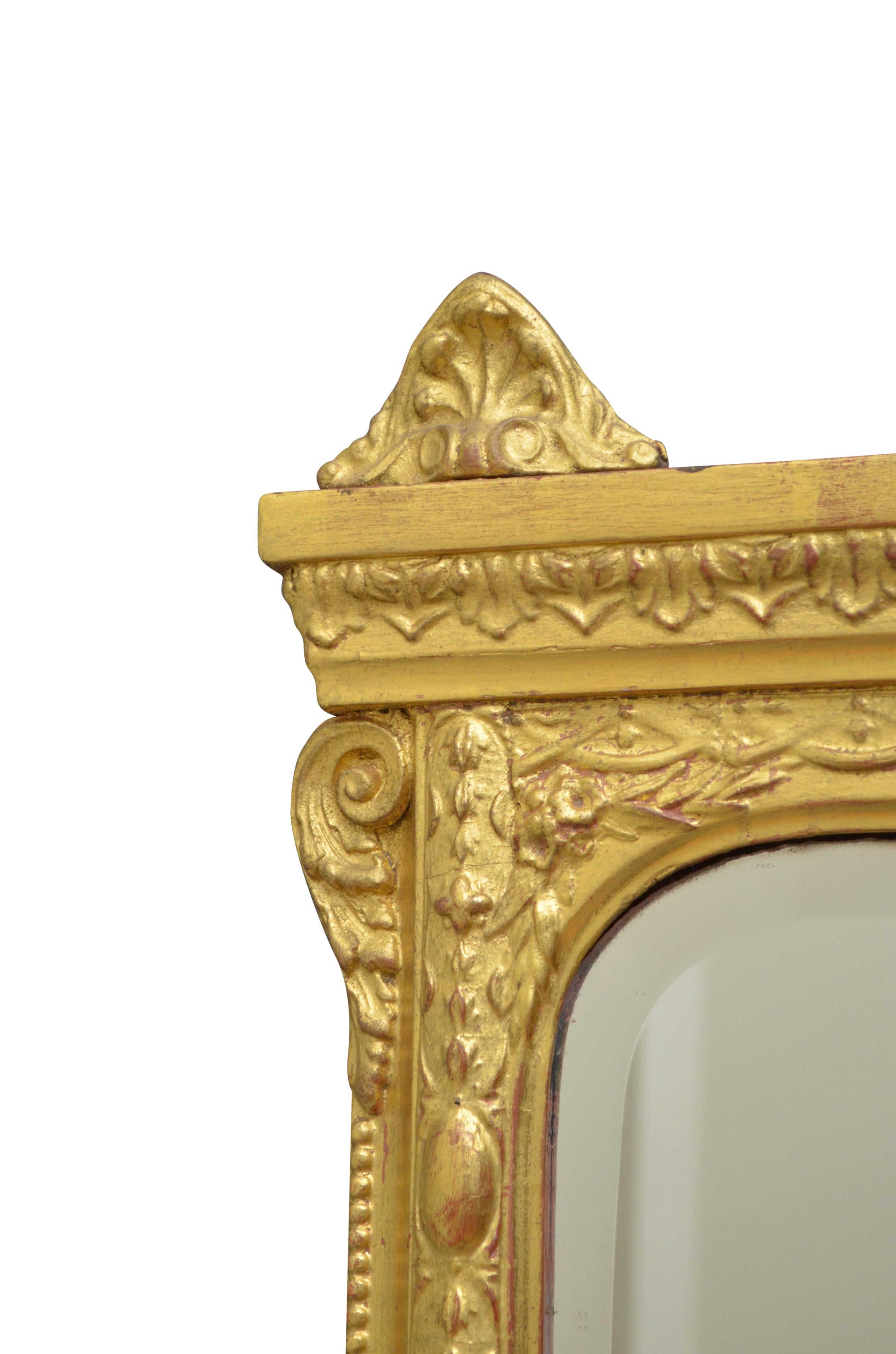 Giltwood Mantel Mirror In Excellent Condition For Sale In Whaley Bridge, GB