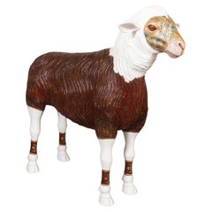 Maskierte Schafe aus vergoldetem Holz von Carlos Villegas
