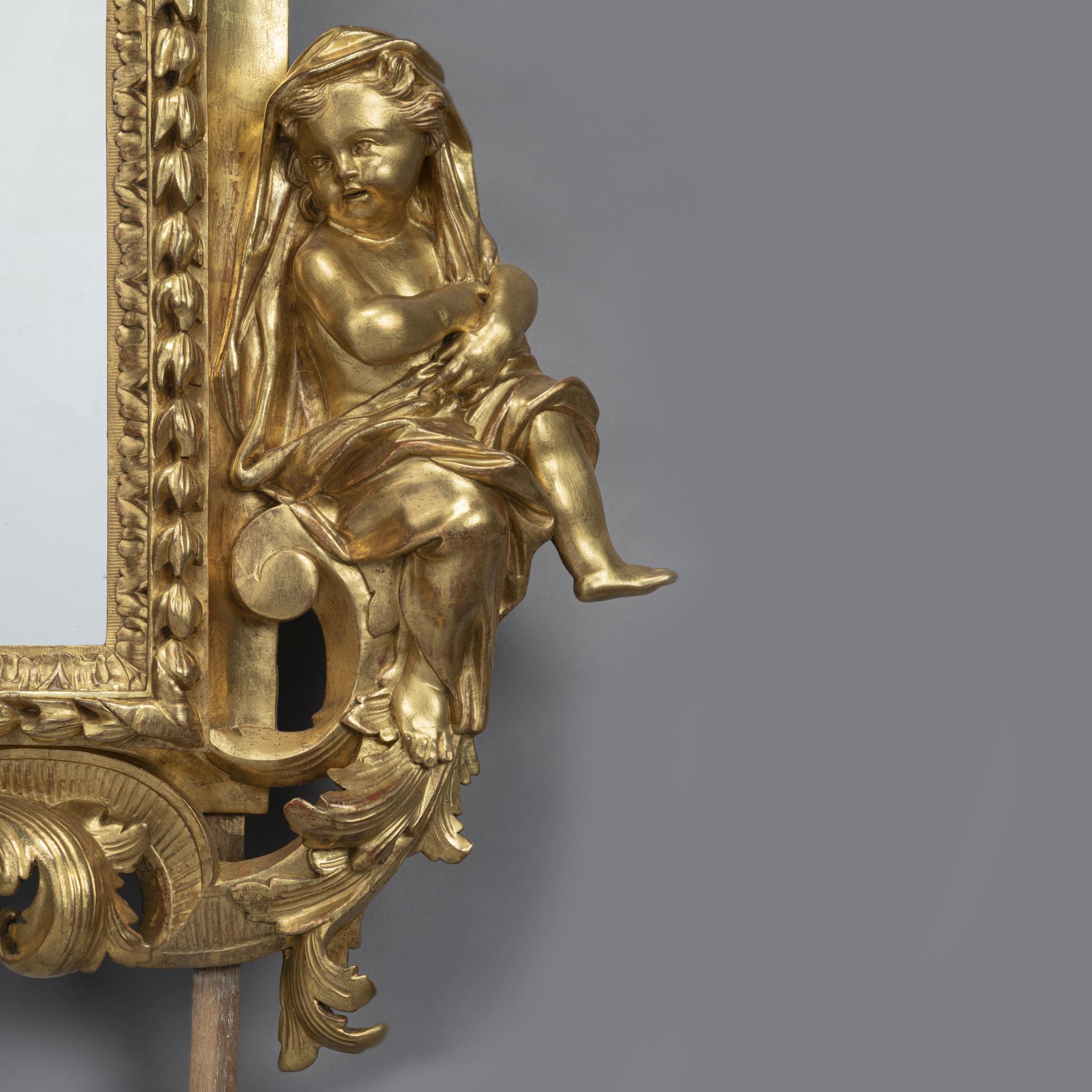Giltwood Mirror Allegorical of The Seasons In Good Condition For Sale In Brighton, West Sussex