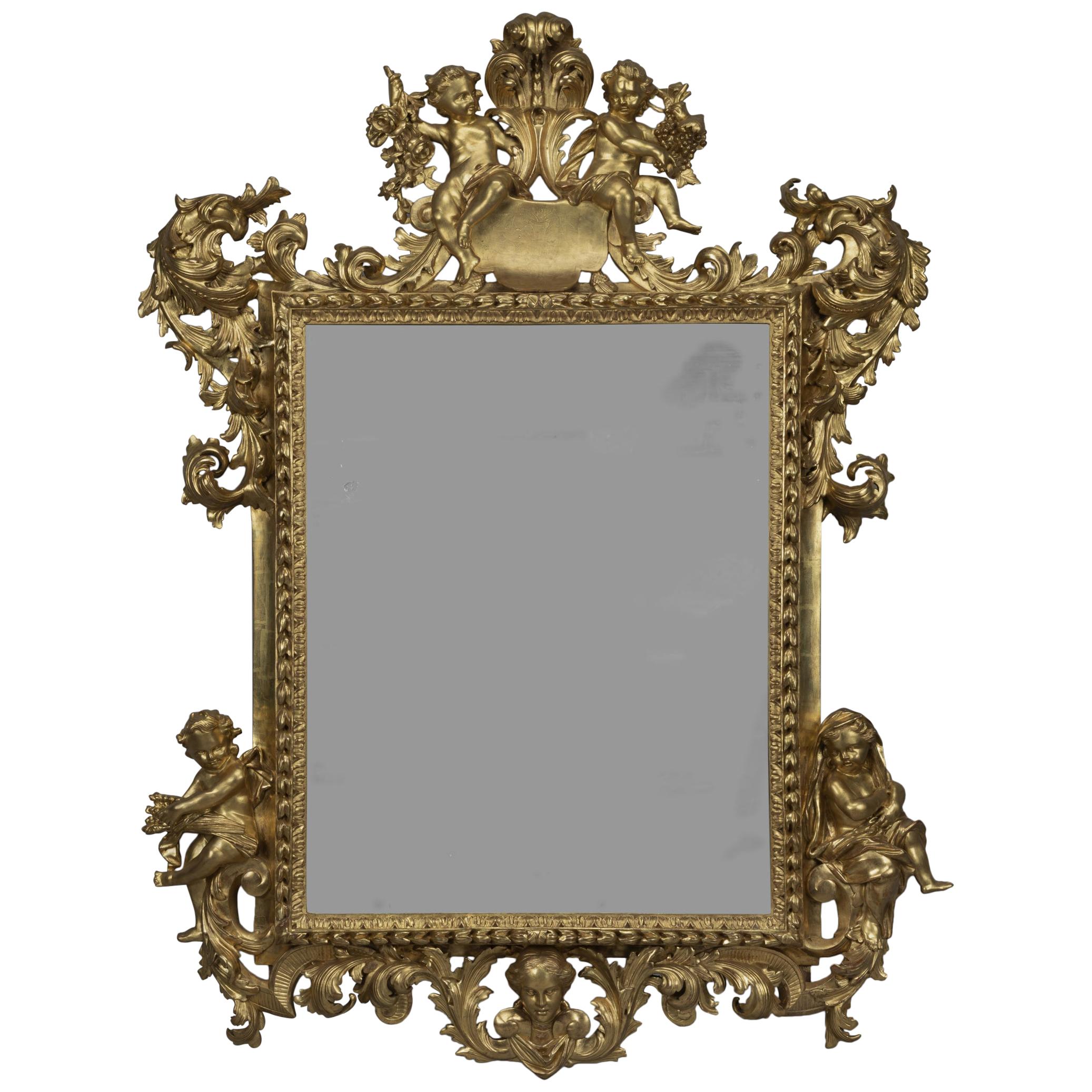 Giltwood Mirror Allegorical of The Seasons