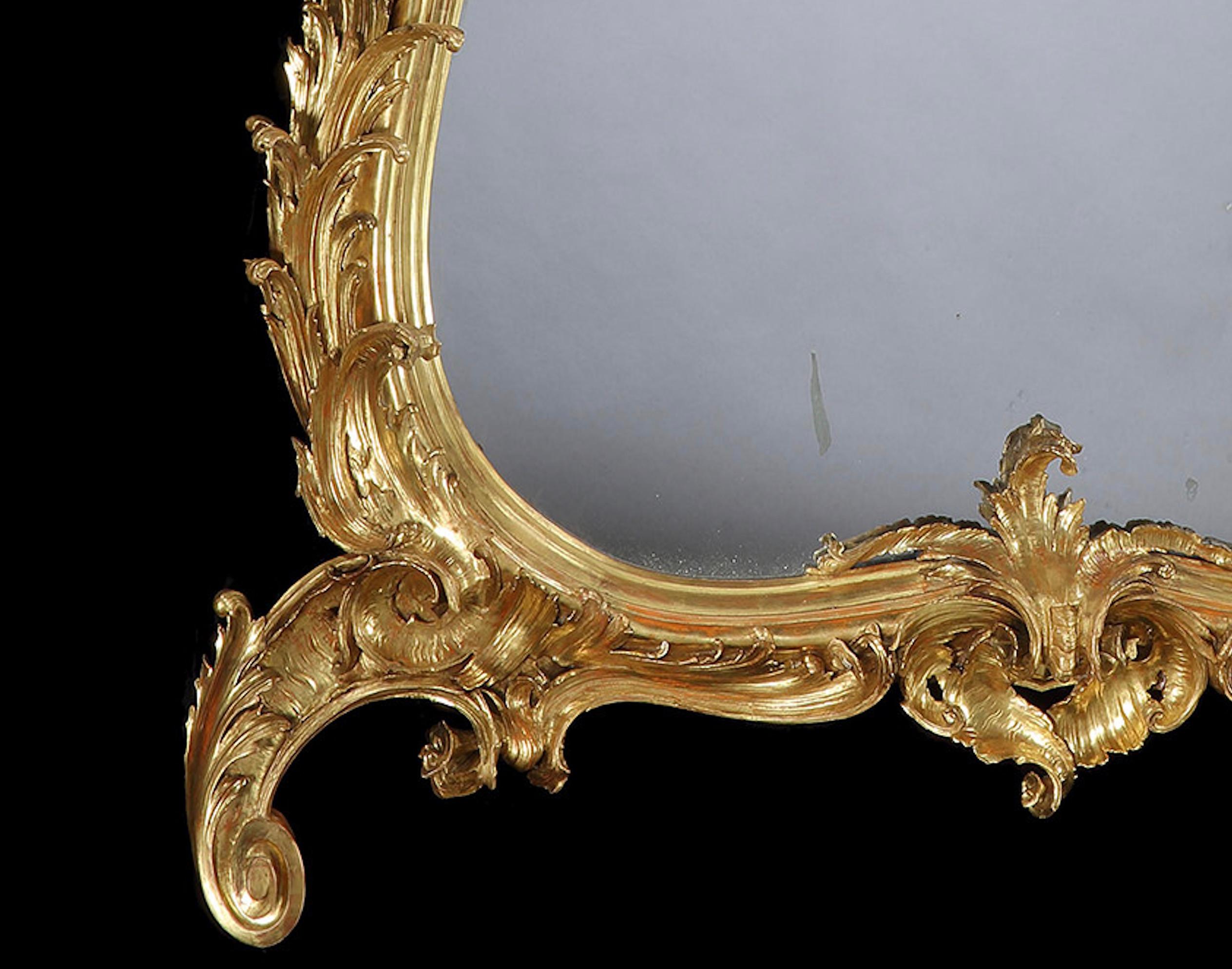 Giltwood-Spiegel in der Manier von Thomas Chippendale (George III.) im Angebot