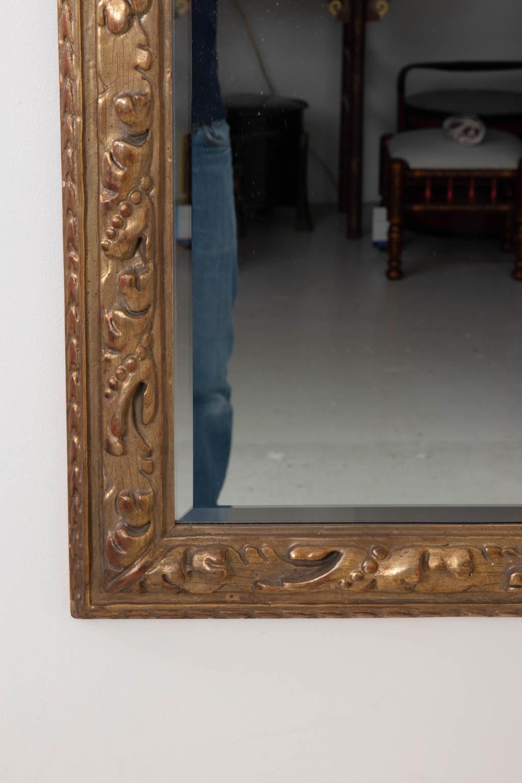 Baroque Giltwood Mirror with Beveled Glass For Sale