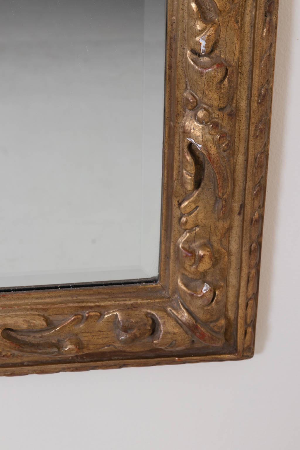 Giltwood Mirror with Beveled Glass For Sale 2