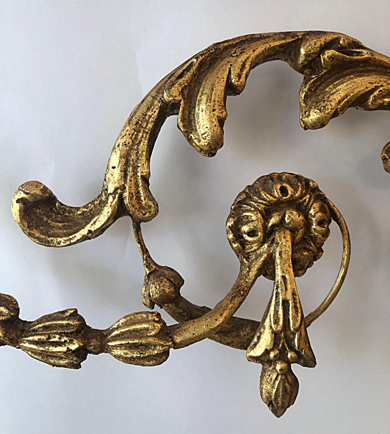 Giltwood Monumental Beveled Mirror Wall Mirror with Swags at 1stDibs