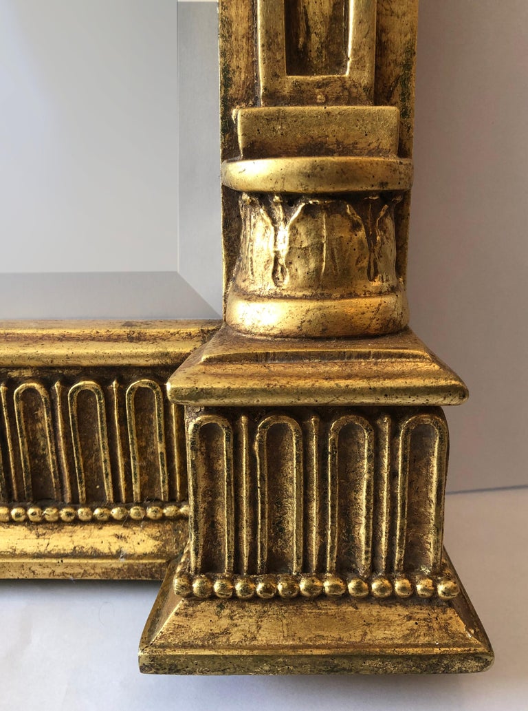 Giltwood Monumental Beveled Mirror Wall Mirror with Swags at 1stDibs